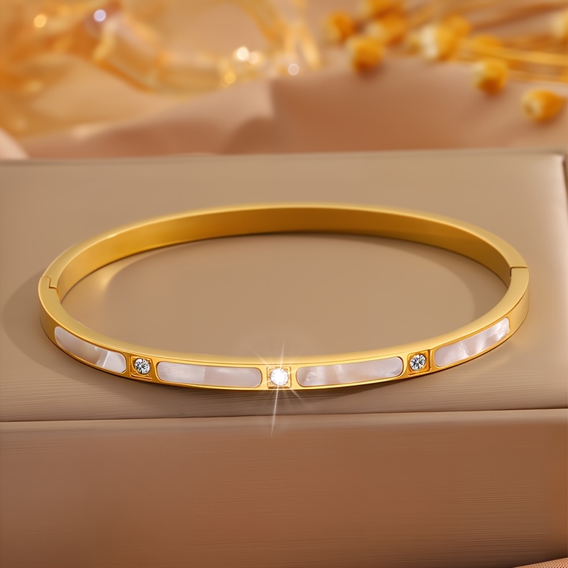 3pcs 18K Golden-Plated Minimalist Bracelets Set, Unisex Gift